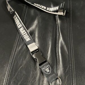 Raider Nation Black and Gray Lanyard